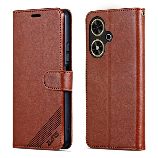 Pour Honor Play 50 / 50m 5G AZNS Étui portefeuille en cuir texturé peau de mouton (Marron)