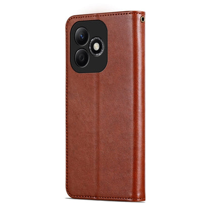 For Honor X60i AZNS Sheepskin Texture Flip Leather Phone Case(Brown)