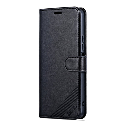 Étui portefeuille en cuir texturé en peau de mouton AZNS pour For Honor X60 (noir)