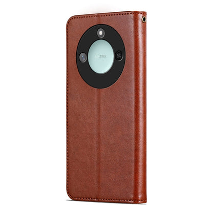 For Honor X60 AZNS Sheepskin Texture Flip Leather Phone Case(Brown)