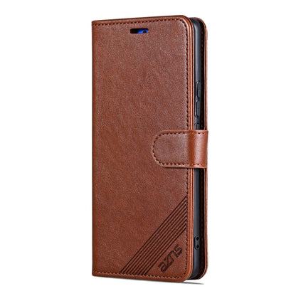 For Honor X60 Pro AZNS Sheepskin Texture Flip Leather Phone Case(Brown)
