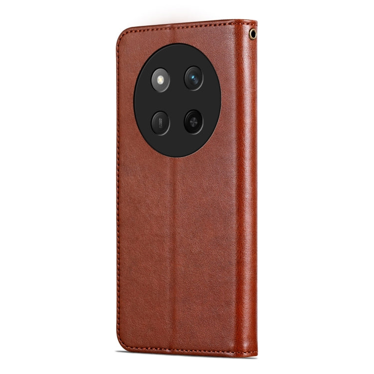 For Honor X60 Pro AZNS Sheepskin Texture Flip Leather Phone Case(Brown)