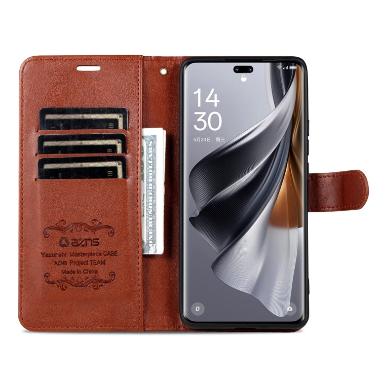 For Honor X60 Pro AZNS Sheepskin Texture Flip Leather Phone Case(Brown)