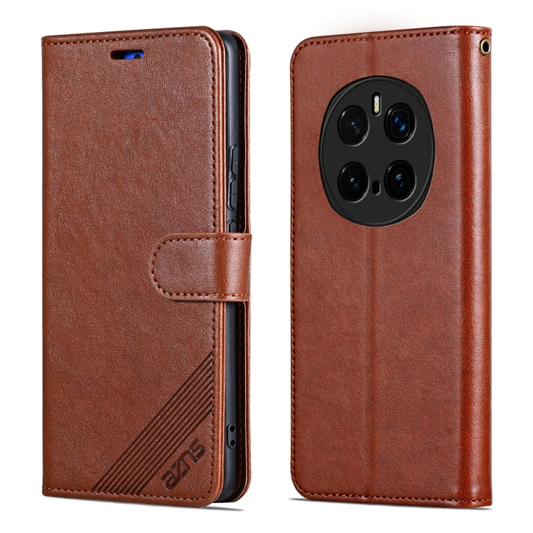 For Honor Magic7 Pro AZNS Sheepskin Texture Flip Leather Phone Case(Brown)