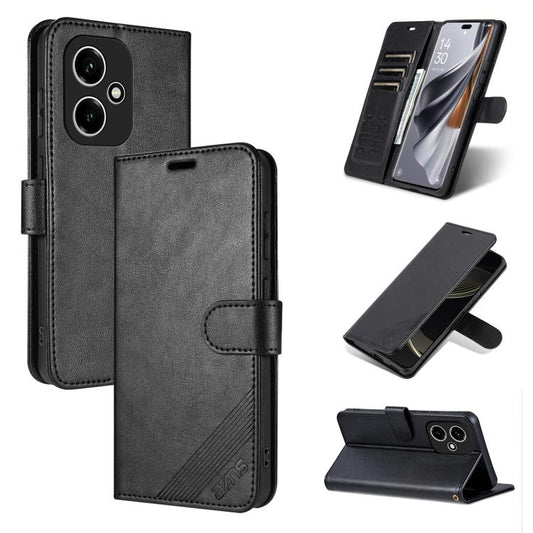 For Honor 400 Global 156.5mm AZNS Sheepskin Texture Flip Leather Phone Case(Black)