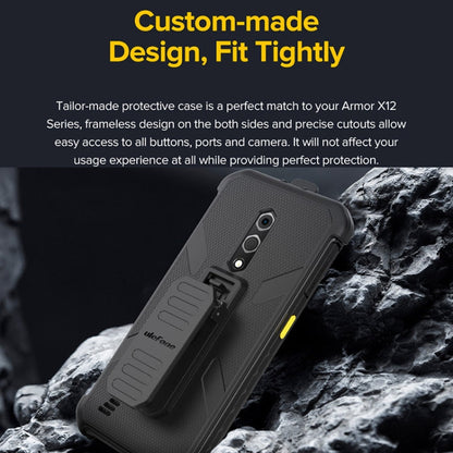 For Ulefone Armor X12 Pro Ulefone Back Clip Phone Case with Carabiner(Black)