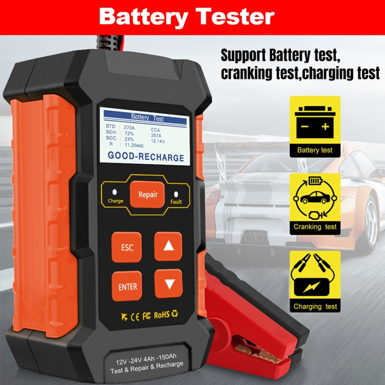 KONNWEI KW520 Testeur de batterie de voiture 12V / 24V 3 en 1 avec fonctions de détection, réparation et charge (prise UK)