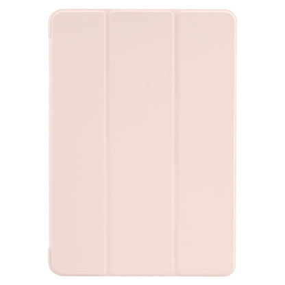 For Huawei MatePad SE 11 GEBEI 3-folding Holder Shockproof Flip Leather Tablet Case(Pink)