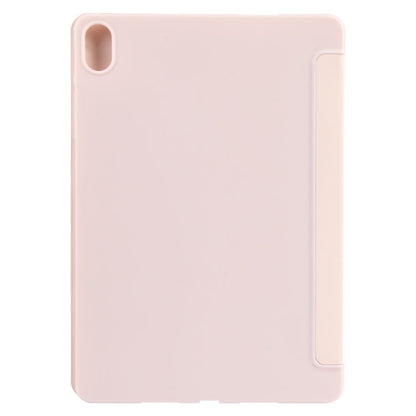For Huawei MatePad SE 11 GEBEI 3-folding Holder Shockproof Flip Leather Tablet Case(Pink)
