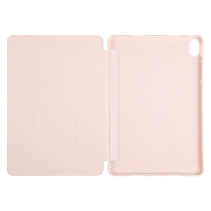 For Huawei MatePad SE 11 GEBEI 3-folding Holder Shockproof Flip Leather Tablet Case(Pink)