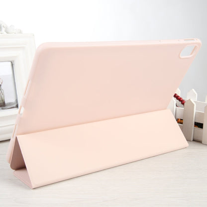 For Huawei MatePad SE 11 GEBEI 3-folding Holder Shockproof Flip Leather Tablet Case(Pink)