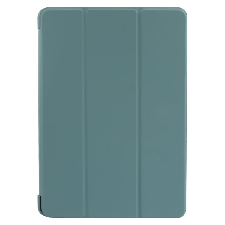 For Huawei MatePad SE 11 GEBEI 3-folding Holder Shockproof Flip Leather Tablet Case(Dark Green)