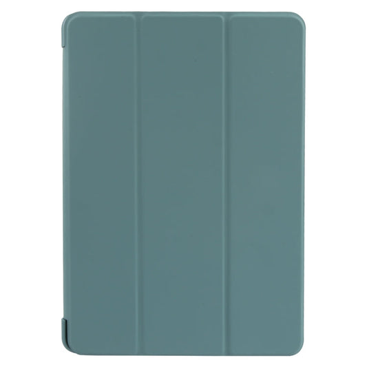 For Huawei MatePad SE 11 GEBEI 3-folding Holder Shockproof Flip Leather Tablet Case(Dark Green)