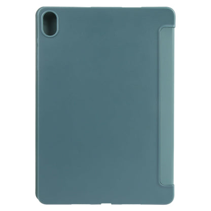 For Huawei MatePad SE 11 GEBEI 3-folding Holder Shockproof Flip Leather Tablet Case(Dark Green)
