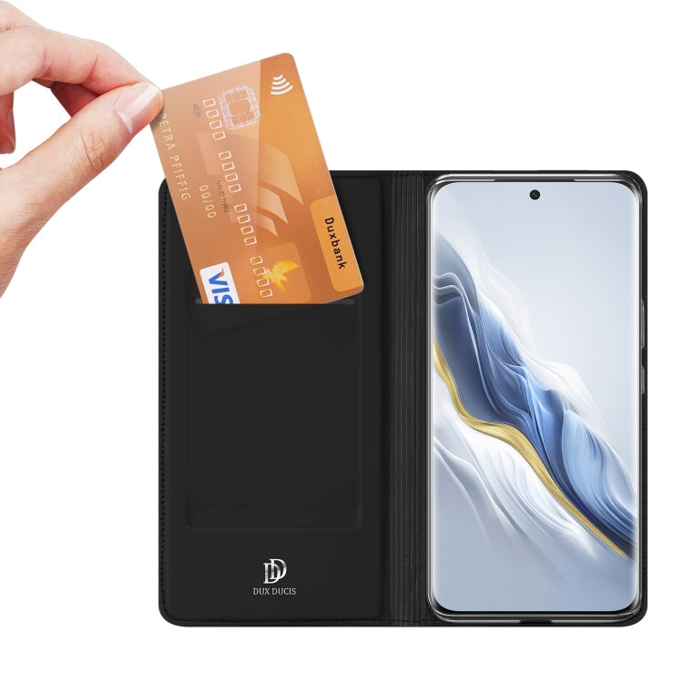 Pour Honor Magic6 DUX DUCIS Skin Pro Series Étui de téléphone en cuir à rabat (Noir)