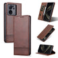 Pour Xiaomi Redmi K60 Ultra/Mi 13T/13T Pro AZNS Étui portefeuille en cuir magnétique à texture de veau (marron foncé)