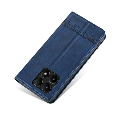 For Xiaomi Redmi K70E AZNS Magnetic Calf Texture Flip Leather Phone Case(Dark Blue)