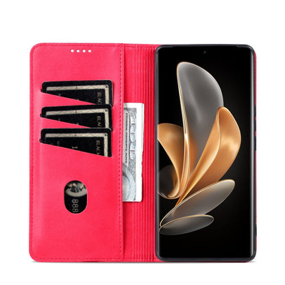 For Xiaomi 14 Ultra AZNS Magnetic Calf Texture Flip Leather Phone Case(Red)