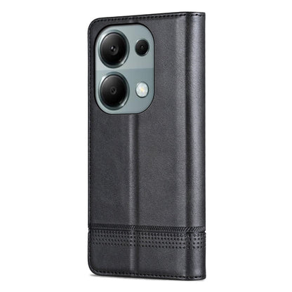 For Xiaomi Redmi Note 13 Pro 4G AZNS Magnetic Calf Texture Flip Leather Phone Case(Black)