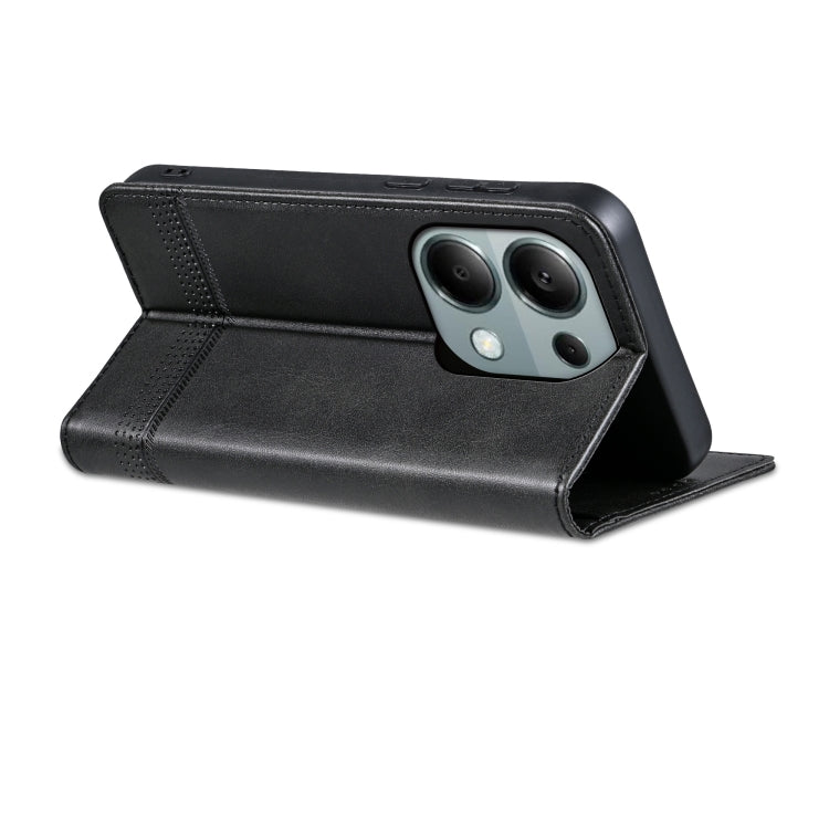 For Xiaomi Redmi Note 13 Pro 4G AZNS Magnetic Calf Texture Flip Leather Phone Case(Black)