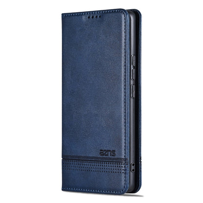 For Xiaomi Redmi Note 13 Pro 4G AZNS Magnetic Calf Texture Flip Leather Phone Case(Dark Blue)