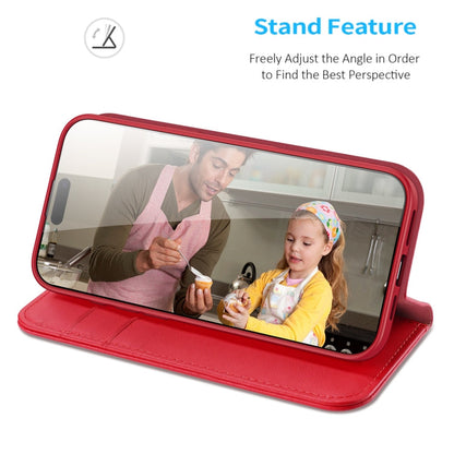 For iPhone 16 DUX DUCIS Hivo Series Cowhide + PU + TPU Flip Phone Case(Red)