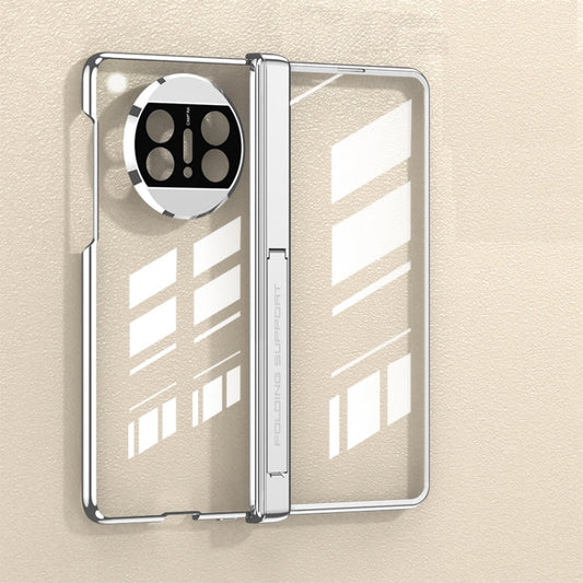 For Huawei Mate X3 GKK Integrated Hinge Folding Phone Case with Holder(Silver)