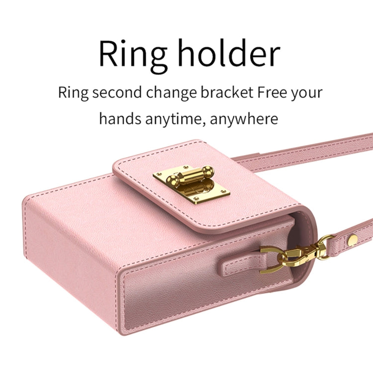 For Samsung Galaxy Z Flip5 GKK Plain Weave Mini Backpack Slim Phone Case with Ring(Purple)