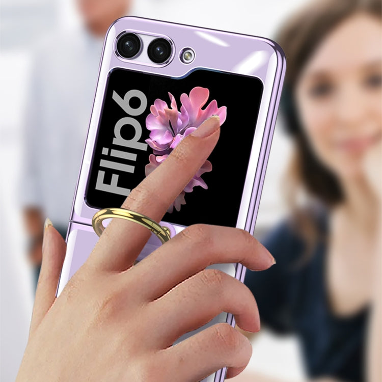 For Samsung Galaxy Z Flip6 / Flip7 FE GKK Electroplating Phone Case with Ring(Purple)
