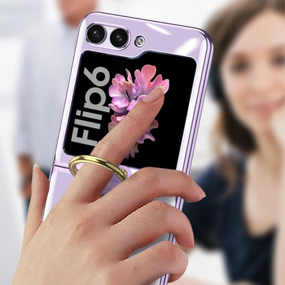 For Samsung Galaxy Z Flip6 / Flip7 FE GKK Electroplating Phone Case with Ring(Purple)