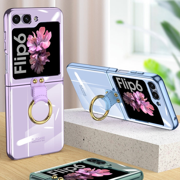 For Samsung Galaxy Z Flip6 / Flip7 FE GKK Electroplating Phone Case with Ring(Transparent)