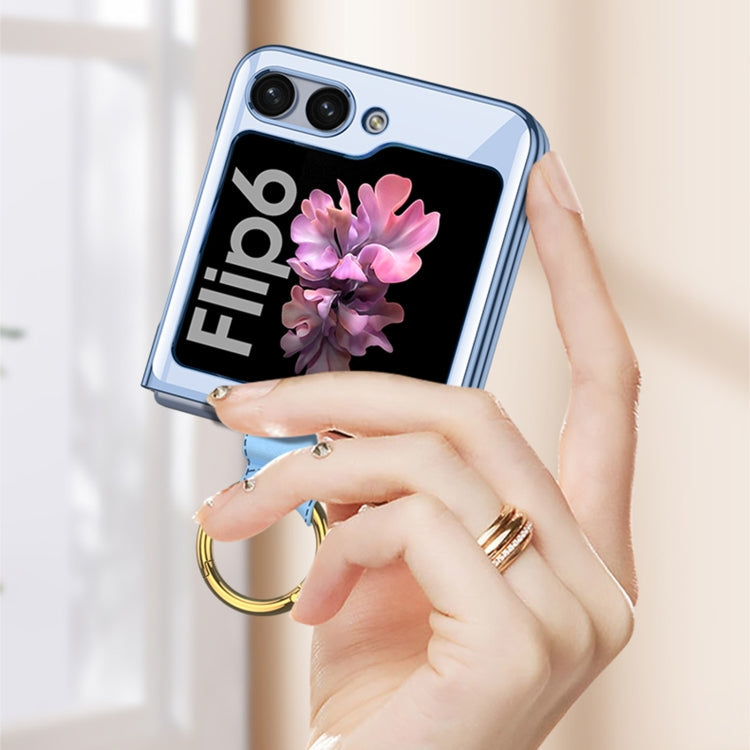 For Samsung Galaxy Z Flip6 / Flip7 FE GKK Electroplating Phone Case with Ring(Blue)