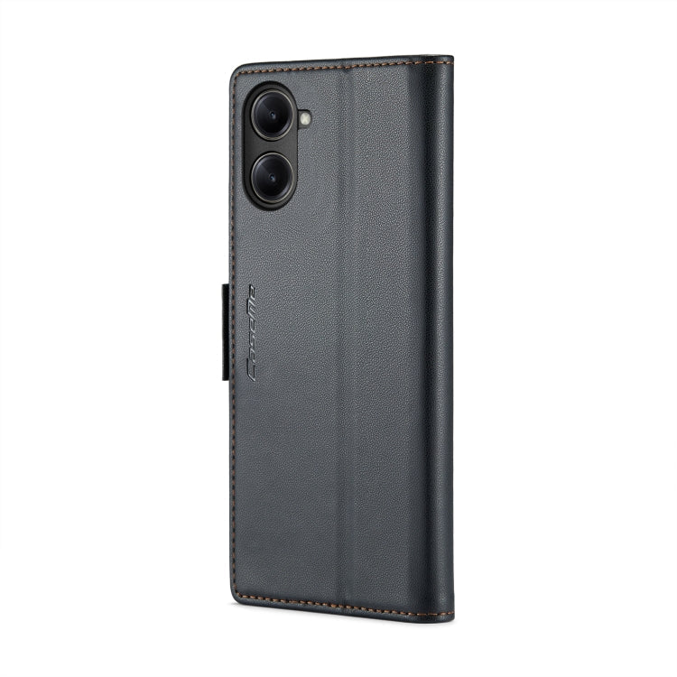 For Realme 10 Pro 5G CaseMe 023 Butterfly Buckle Litchi Texture RFID Anti-theft Leather Phone Case(Black)