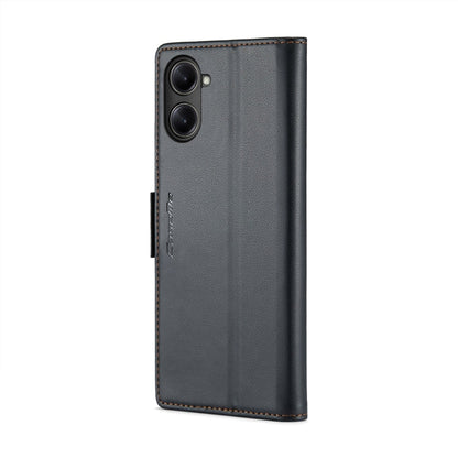 For Realme 10 Pro 5G CaseMe 023 Butterfly Buckle Litchi Texture RFID Anti-theft Leather Phone Case(Black)