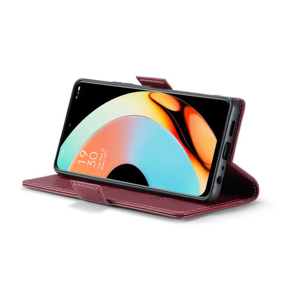 For Realme 10 Pro 5G CaseMe 023 Butterfly Buckle Litchi Texture RFID Anti-theft Leather Phone Case(Wine Red)