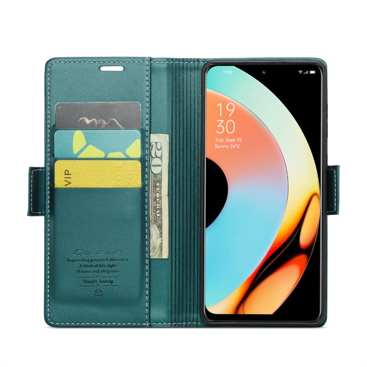 For Realme 10 Pro 5G CaseMe 023 Butterfly Buckle Litchi Texture RFID Anti-theft Leather Phone Case(Pearly Blue)