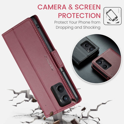 For Realme 9i 4G CaseMe 023 Butterfly Buckle Litchi Texture RFID Anti-theft Leather Phone Case(Wine Red)