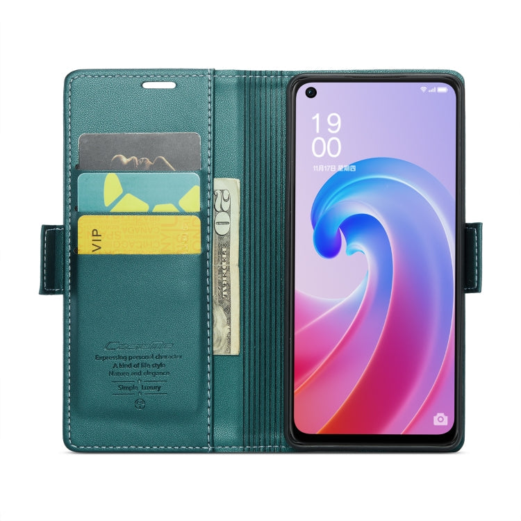 For Realme 9i 4G CaseMe 023 Butterfly Buckle Litchi Texture RFID Anti-theft Leather Phone Case(Pearly Blue)