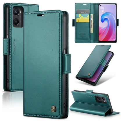 For Realme 9i 4G CaseMe 023 Butterfly Buckle Litchi Texture RFID Anti-theft Leather Phone Case(Pearly Blue)