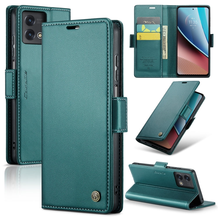 For Motorola Moto G Stylus 5G 2023 CaseMe 023 Butterfly Buckle Litchi Texture RFID Anti-theft Leather Phone Case(Pearly Blue)