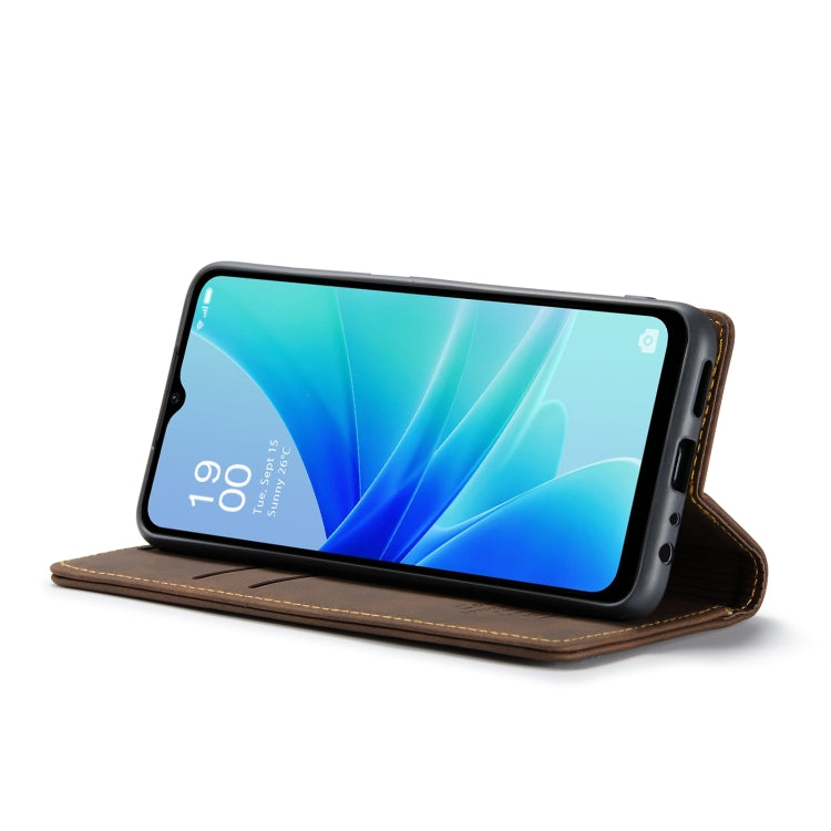 For OPPO A57 4G Global/A57S 4G Global/A77 4G Global CaseMe 013 Multifunctional Horizontal Flip Leather Phone Case(Coffee)