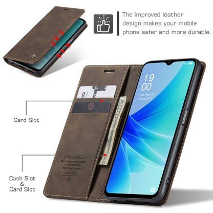 For OPPO A57 4G Global/A57S 4G Global/A77 4G Global CaseMe 013 Multifunctional Horizontal Flip Leather Phone Case(Coffee)
