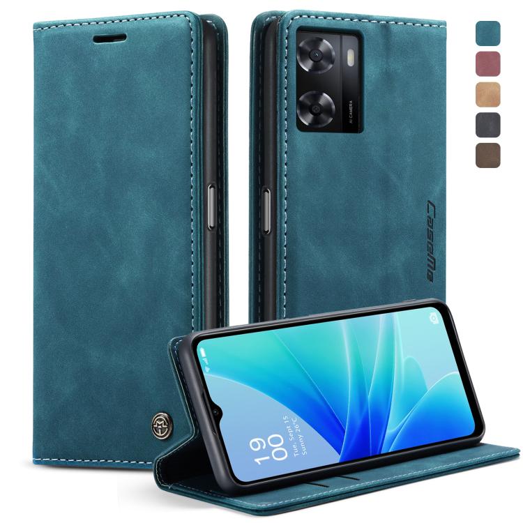 For OPPO A57 4G Global/A57S 4G Global/A77 4G Global CaseMe 013 Multifunctional Horizontal Flip Leather Phone Case(Blue)