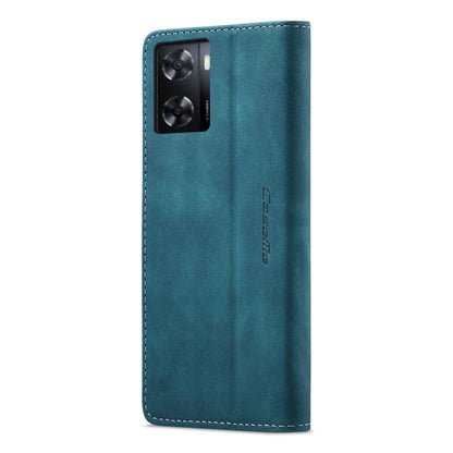 For OPPO A57 4G Global/A57S 4G Global/A77 4G Global CaseMe 013 Multifunctional Horizontal Flip Leather Phone Case(Blue)
