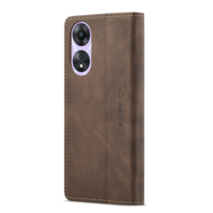 For OPPO A78 5G Global / A1X 5G CaseMe 013 Multifunctional Horizontal Flip Leather Phone Case(Coffee)