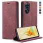 Pour OPPO Reno8 T 4G Étui multifonctionnel en cuir à rabat horizontal CaseMe 013 (rouge vin)