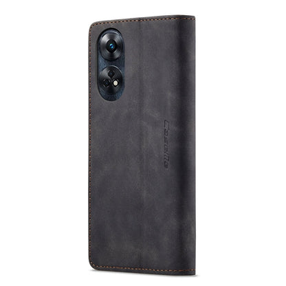 Pour OPPO Reno8 T 4G Étui portefeuille multifonctionnel en cuir à rabat horizontal CaseMe 013 (noir)