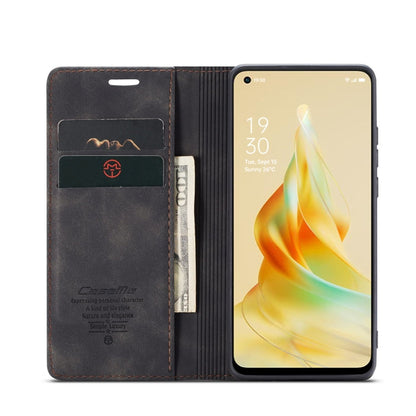 Pour OPPO Reno8 T 4G Étui portefeuille multifonctionnel en cuir à rabat horizontal CaseMe 013 (noir)