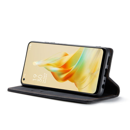 Pour OPPO Reno8 T 4G Étui portefeuille multifonctionnel en cuir à rabat horizontal CaseMe 013 (noir)