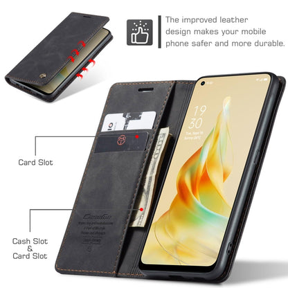 Pour OPPO Reno8 T 4G Étui portefeuille multifonctionnel en cuir à rabat horizontal CaseMe 013 (noir)